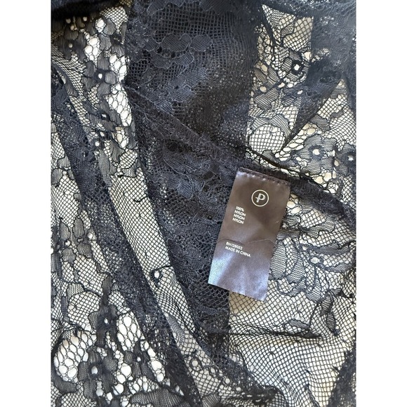 PREMME Women's Plus Size Black Lace Lingerie Mini Dress Slip Size 3X Velvet - Picture 8 of 11